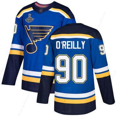 Blues #90 Ryan O’Reilly Blue Home Authentic Stanley Cup Champions Stitched Hockey Jersey