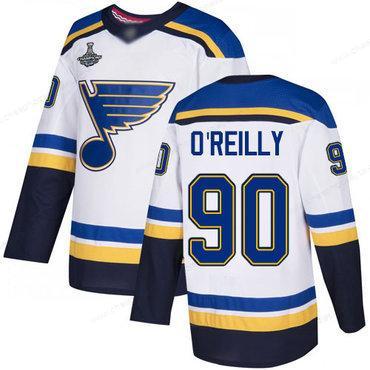 Blues #90 Ryan O’Reilly White Road Authentic Stanley Cup Champions Stitched Hockey Jersey