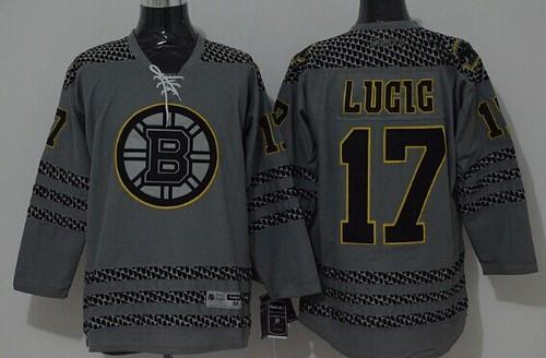 Boston Bruins #17 Milan Lucic Charcoal Gray Jersey