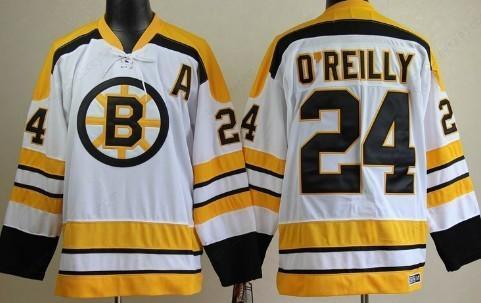 Boston Bruins #24 Terry O’Reilly White Throwback CCM Jersey