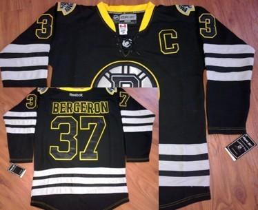 Boston Bruins #37 Patrice Bergeron 2012 Black Ice Jersey