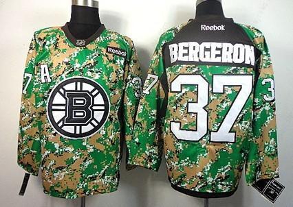 Boston Bruins #37 Patrice Bergeron 2014 Camo Jersey