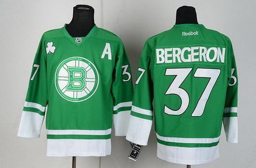 Boston Bruins #37 Patrice Bergeron St. Patrick’S Day Green Jersey