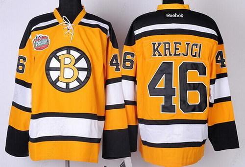 Boston Bruins #46 David Krejci Yellow Jersey