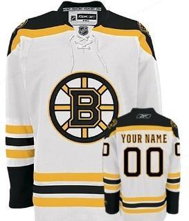 Boston Bruins Men’s Customized White Jersey