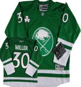 Buffalo Sabres #30 Ryan Miller St. Patrick’S Day Green Kids Jersey