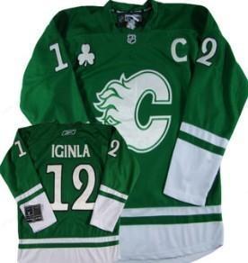 Calgary Flames #12 Jarome Iginla St. Patrick’S Day Green Jersey