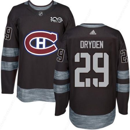 Canadiens #29 Ken Dryden Black 1917-2017 100Th Anniversary Stitched NHL Jersey