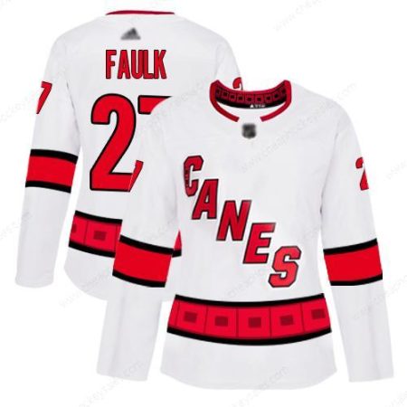 Carolina Hurricanes #27 Justin Faulk White Road Authentic Women’s Stitched Hockey Jersey