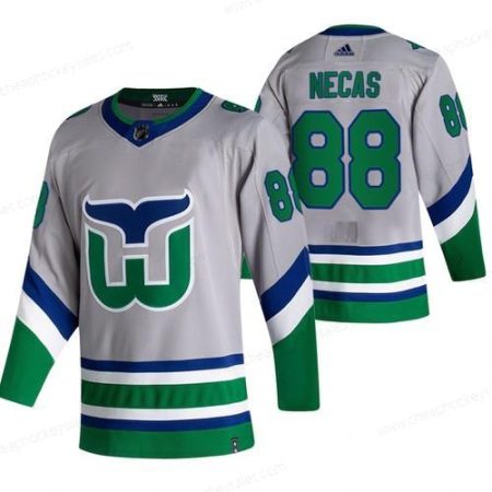 Carolina Hurricanes #88 Martin Necas Grey Men’s Adidas 2020-21 Reverse Retro Alternate NHL Jersey