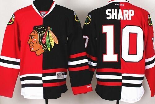 Chicago Blackhawks #10 Patrick Sharp Red #2 Black Two Tone Jersey