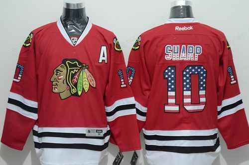 Chicago Blackhawks #10 Patrick Sharp Usa Flag Fashion Red Jersey