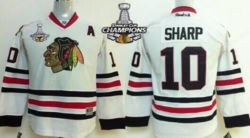 Chicago Blackhawks #10 Patrick Sharp White Kids Jersey W#2#2015 Stanley Cup Champion Patch