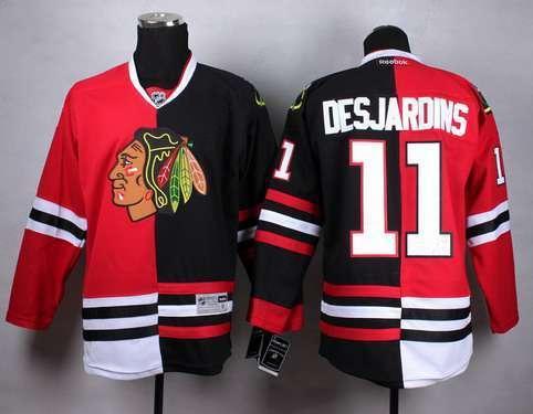 Chicago Blackhawks #11 Andrew Desjardins Red #2 Black Two Tone Jersey