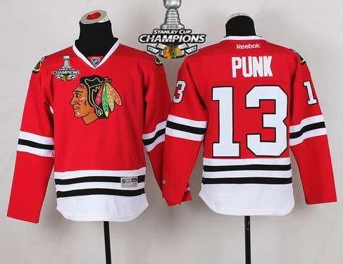 Chicago Blackhawks #13 Cm Punk Red Kids Jersey W#2#2015 Stanley Cup Champion Patch