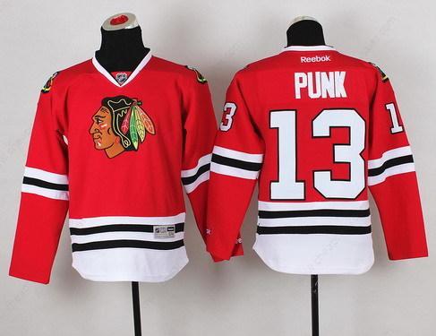 Chicago Blackhawks #13 Cm Punk Red Kids Jersey