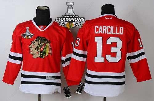 Chicago Blackhawks #13 Daniel Carcillo Red Kids Jersey W#2#2015 Stanley Cup Champion Patch