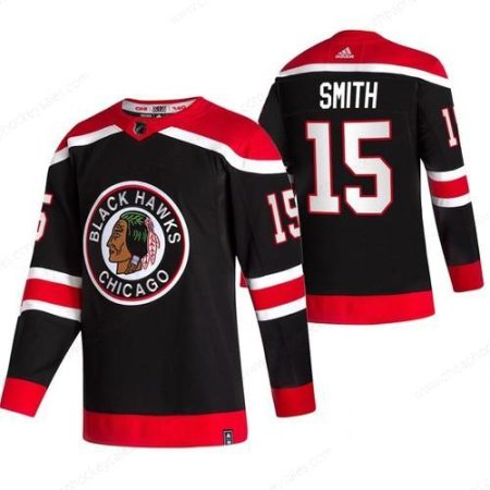 Chicago Blackhawks #15 Zack Smith Black Men’s Adidas 2020-21 Reverse Retro Alternate NHL Jersey