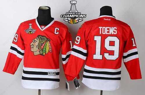 Chicago Blackhawks #19 Janathan Toews Red Kids Jersey W#2#2015 Stanley Cup Champion Patch