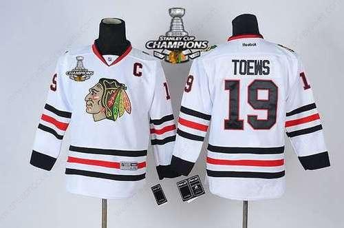 Chicago Blackhawks #19 Janathan Toews White Kids Jersey W#2#2015 Stanley Cup Champion Patch