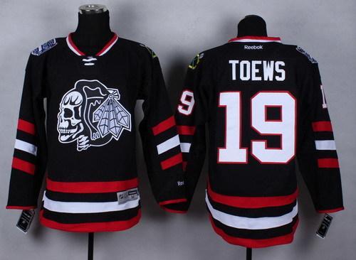 Chicago Blackhawks #19 Jonathan Toews 2014 Stadium Series Black With Black Skulls Jersey