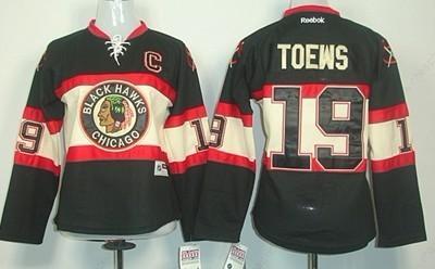 Chicago Blackhawks #19 Jonathan Toews Black Third Women’s Jersey