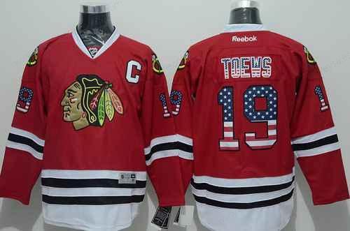 Chicago Blackhawks #19 Jonathan Toews Usa Flag Fashion Red Jersey