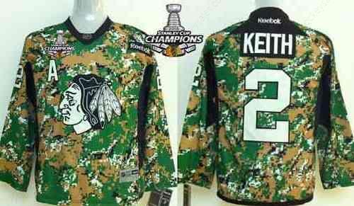 Chicago Blackhawks #2 Duncan Keith 2014 Camo Kids Jersey W#2#2015 Stanley Cup Champion Patch