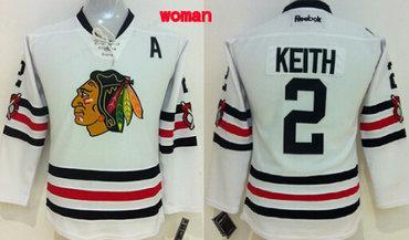 Chicago Blackhawks #2 Duncan Keith 2015 Winter Classic White Women’s Jersey