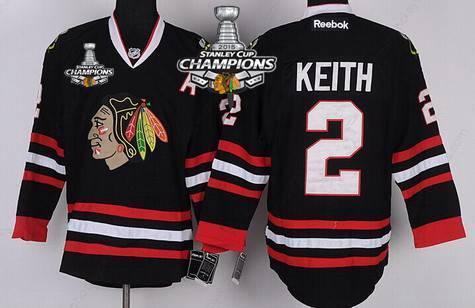 Chicago Blackhawks #2 Duncan Keith Black Kids Jersey W#2#2015 Stanley Cup Champion Patch