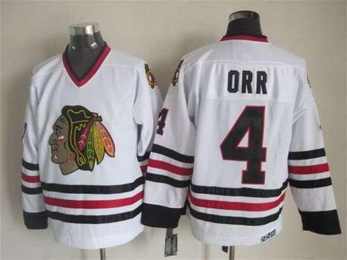 Chicago Blackhawks #4 Bobby Orr White CCM Vintage Throwback Jersey