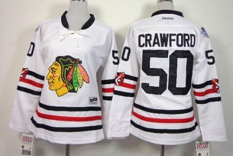 Chicago Blackhawks #50 Corey Crawford 2015 Winter Classic White Women’s Jersey