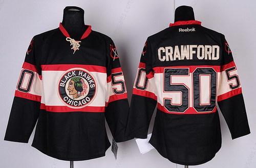 Chicago Blackhawks #50 Corey Crawford Black Third Jersey