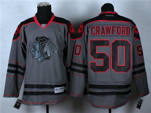 Chicago Blackhawks #50 Corey Crawford Charcoal Gray Jersey