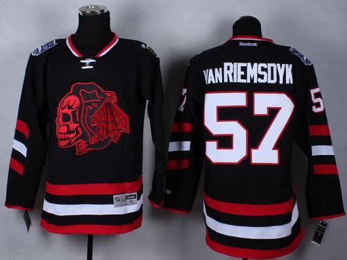 Chicago Blackhawks #57 Trevor Van Riemsdyk 2014 Stadium Series Black With Red Skulls Jersey