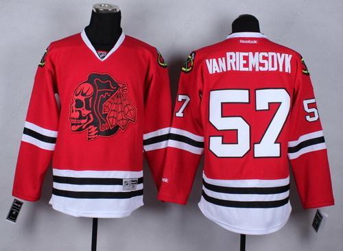 Chicago Blackhawks #57 Trevor Van Riemsdyk Red With Red Skulls Jersey