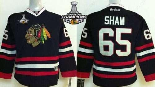 Chicago Blackhawks #65 Andrew Shaw Black Kids Jersey W#2#2015 Stanley Cup Champion Patch