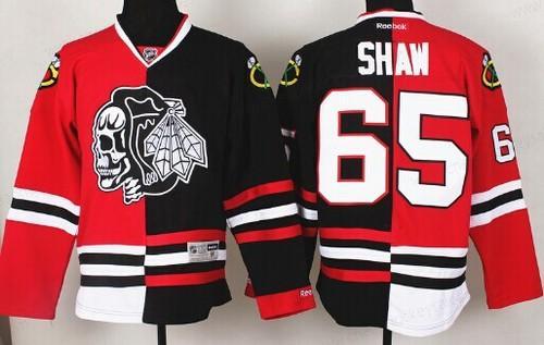 Chicago Blackhawks #65 Andrew Shaw Red#2#Black Two Tone With Black Skulls Jersey