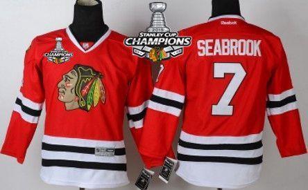 Chicago Blackhawks #7 Brent Seabrook Red Kids Jerseyw #2#2015 Stanley Cup Champion Patch