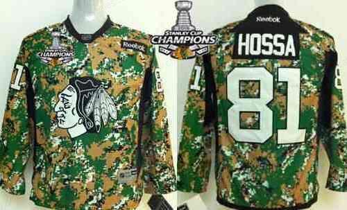 Chicago Blackhawks #81 Marian Hossa 2014 Camo Kids Jersey W#2#2015 Stanley Cup Champion Patch