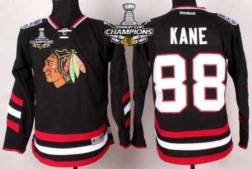 Chicago Blackhawks #88 Patrick Kane 2014 Stadium Series Black Kids Jersey W#2#2015 Stanley Cup Champion Patch