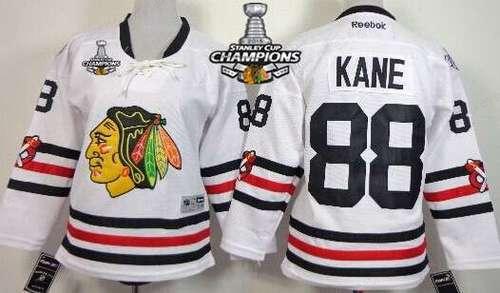 Chicago Blackhawks #88 Patrick Kane 2015 Winter Classic White Kids Jersey W#2#2015 Stanley Cup Champion Patch