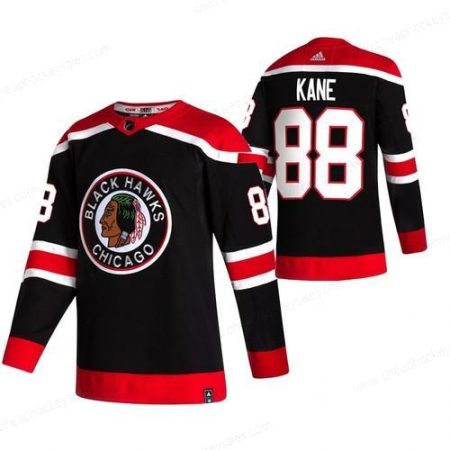 Chicago Blackhawks #88 Patrick Kane Black Men’s Adidas 2020-21 Reverse Retro Alternate NHL Jersey