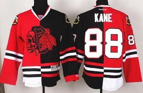 Chicago Blackhawks #88 Patrick Kane Red#2#Black Two Tone With Red Skulls Jersey