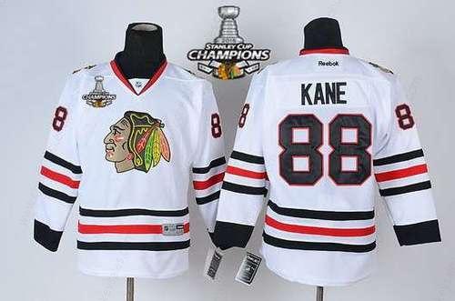 Chicago Blackhawks #88 Patrick Kane White Kids Jersey W#2#2015 Stanley Cup Champion Patch