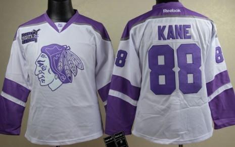 Chicago Blackhawks #88 Patrick Kane White Women’s Fights Cancer Jersey