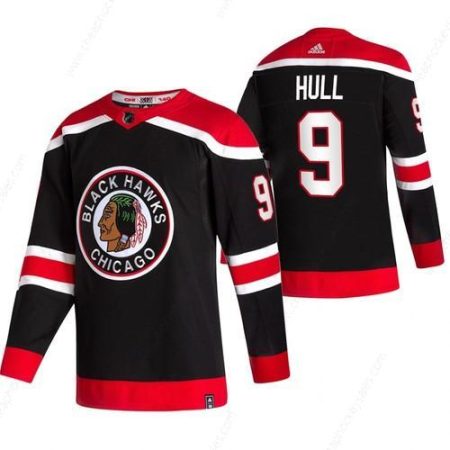 Chicago Blackhawks #9 Bobby Hull Black Men’s Adidas 2020-21 Reverse Retro Alternate NHL Jersey