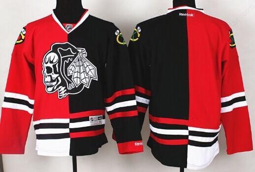 Chicago Blackhawks Blank Red#2#Black Two Tone With Black Skulls Jersey