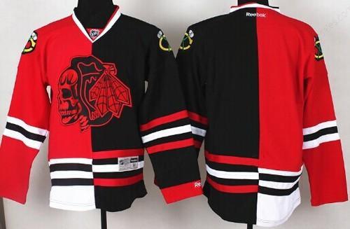 Chicago Blackhawks Blank Red#2#Black Two Tone With Red Skulls Jersey