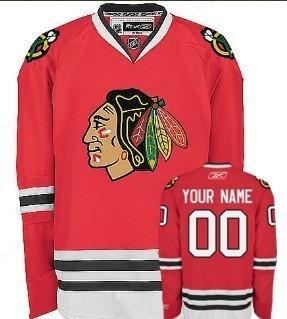 Chicago Blackhawks Men’s Customized Red Jersey